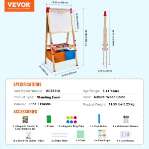 Children Magnetic Drawing Board Standing Art Easel