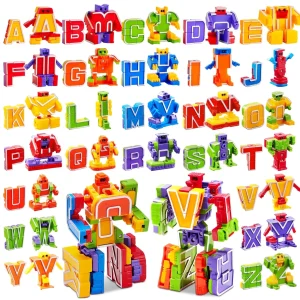 Alphabet Transforming Robot Educational Building Toy for Toddlers