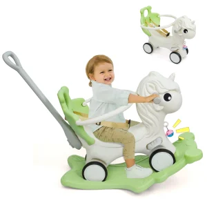 2 in 1 Convertible Unicorn Rocking Horse for Toddlers,