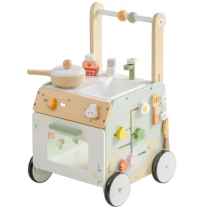 Wooden Baby Push Walker with Adjustable Height