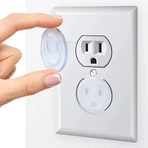 Childproof ClearmOutlet Safety Plugs