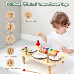 Piano and drum music toy